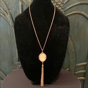 Lucky Brand Brass Opal Type Pendant Necklace